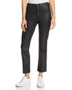 Ag Isabelle Coated Straight Jeans In Leatherette Black