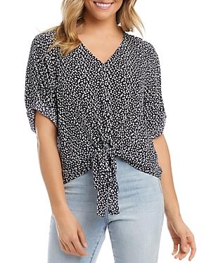 Karen Kane Cuffed Tie Hem Top