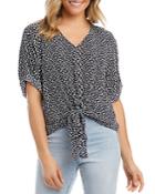 Karen Kane Cuffed Tie Hem Top