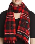 Marc Jacobs Plaid Safety Pin Stole Scarf