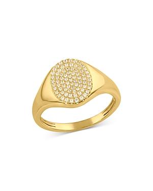 Bloomingdale's Pave Diamond Signet Ring In 14k Yellow Gold, 0.25 Ct. T.w. - 100% Exclusive