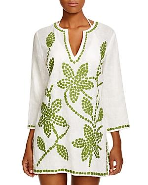 Tory Burch Embroidered Floral Tunic Swim Cover-up