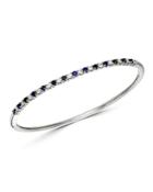 Bloomingdale's Blue Sapphire & Diamond Bangle In 14k White Gold - 100% Exclusive