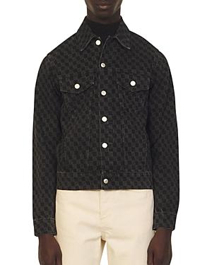 Sandro Check Denim Jacket