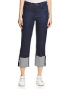 Hudson Zooey Straight Crop Deep-cuff Jeans In Revive