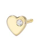 Zoe Lev 14k Yellow Gold Diamond Tiny Heart Stud Earring
