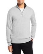 Michael Kors Merino Wool Regular Fit Quarter Zip Mock Neck Sweater