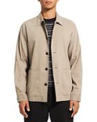 Theory Button Front Regular Fit Linen Jacket