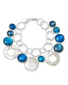 Ippolita Sterling Silver Wonderland Chain Link Bracelet With Mother-of-pearl Doublet In Blue Moon