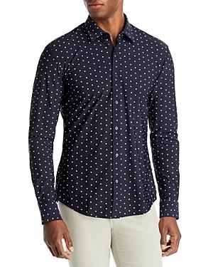 Boss Ronni F Square Print Slim Fit Button Down Shirt