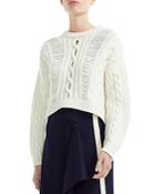 Maje Martina Openwork Cable Knit-detail Sweater