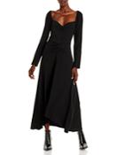 Vince Ruched Long Sleeved Midi Dress