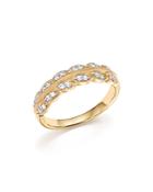 Diamond Leaf Band In 14k Yellow Gold, .25 Ct. T.w. - 100% Exclusive