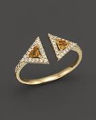 Citrine And Diamond Geometric Ring In 14k Yellow Gold - 100% Exclusive