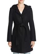 Anne Klein Hooded Wool-blend Wrap Coat - Compare At $260