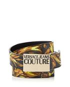 Versace Jeans Couture Men's Logo Baroque Print Leather Belt