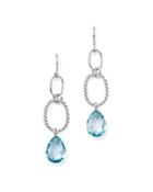 Sterling Silver And Blue Topaz Twist Drop Earrings - 100% Exclusive