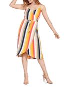 Cupcakes And Cashmere Stella Striped Wrap Dress