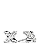 David Yurman X Earrings With Diamonds