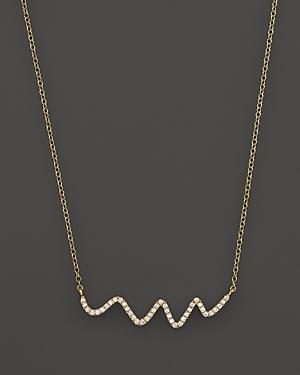 Meira T 18k Yellow Gold Diamond Squiggle Necklace, 16