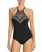 Laundry By Shelli Segal Antigua High Neck One Piece Swimsuit