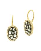 Freida Rothman Rose D'or Pave Cluster Drop Earrings