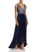 Adrianna Papell V-neck Lace Bodice Gown
