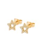 Aqua Cubic Zirconia Open Star Stud Earrings In 18k Gold Plating - 100% Exclusive