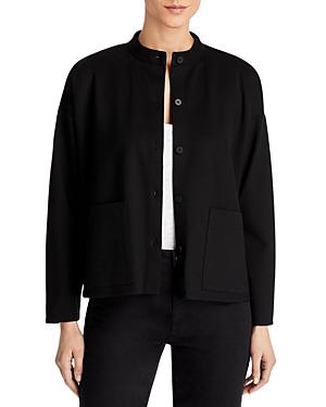 Eileen Fisher Mandarin Collar Boxy Jacket