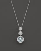 Aquamarine And Diamond Pendant Necklace In 14k White Gold, 16 - 100% Exclusive