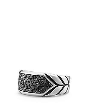 David Yurman Chevron Signet Ring With Black Diamonds