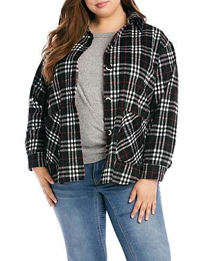 Karen Kane Plus Plaid Shirt Jacket