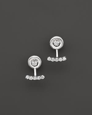 Kc Designs Diamond Bar Earring Jackets With Studs In 14k White Gold