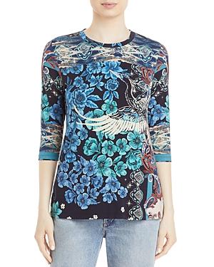 Johnny Was Lunamo Crane Printed Top