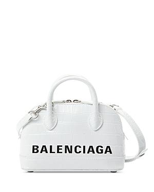 Balenciaga Ville Xxs Croc Embossed Leather Crossbody
