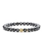 Lagos Caviar Icon Hematite Bracelet With 18k Gold Caviar Station