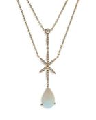 Bloomingdale's Opal & Diamond Double-strand Necklace In 14k Yellow Gold, 18 - 100% Exclusive