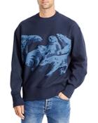 Kenzo Cotton Polar Bear Print Oversized Fit Crewneck Sweatshirt