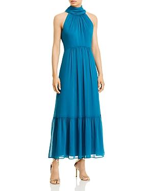 Eliza J Sleeveless Halter Chiffon Maxi Dress