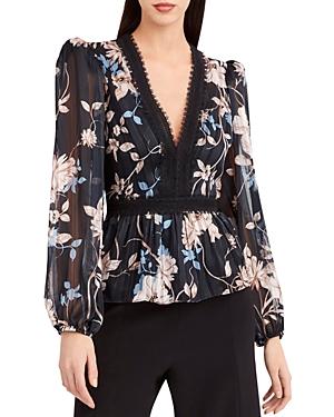 Bcbgmaxazria Floral Print Peplum Top