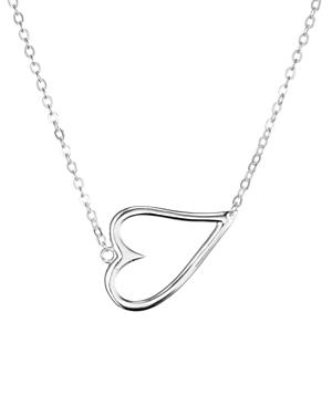 Aqua Sideways Open Heart Pendant Necklace, 15 - 100% Exclusive