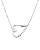 Aqua Sideways Open Heart Pendant Necklace, 15 - 100% Exclusive