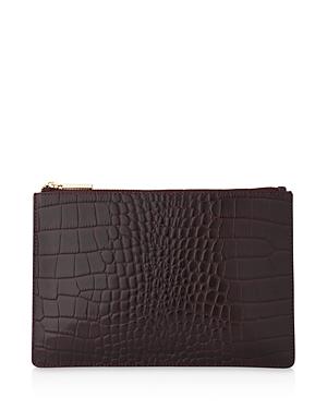 Whistles Small Shiny Croc-embossed Clutch