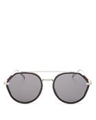 Dior Men's Vintage Mirrored Brow Bar Round Sunglasses, 52mm
