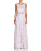 Avery G Sleeveless Lace Gown