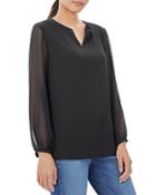 Misook Relaxed Crepe De Chine Blouse