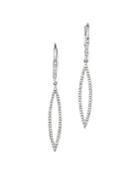Kc Designs 14k White Gold Open Geometric Pod Diamond Dangle Earrings