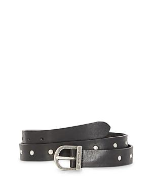 The Kooples Black Leather Rivet Stud Belt