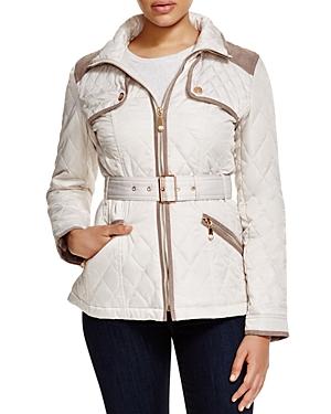 Vince Camuto Belted Diamond Quilted Jacket