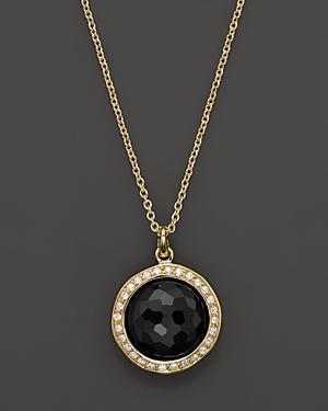 Ippolita Rock Candy Mini Black Onyx And Diamond Pendant Necklace In 18k Gold, 16
